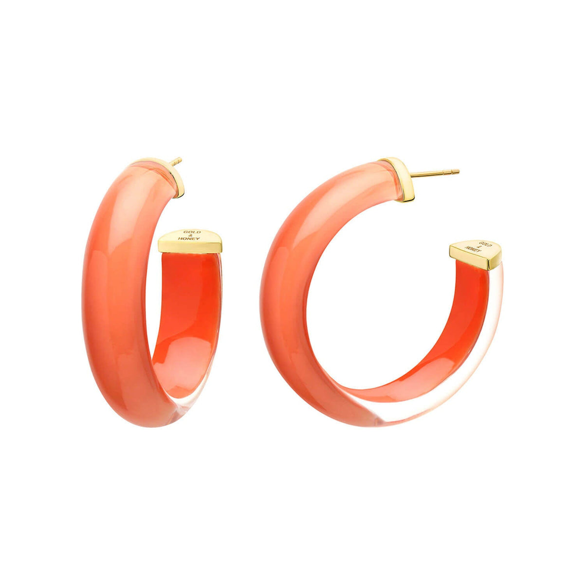 Gold & Honey Small Illusion Lucite Hoop Earrings
