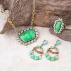 Barse Jewelry Legacy Lime Green and Blue Turquoise Golden Statement Ring
