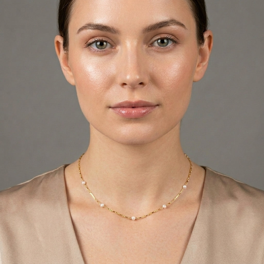 Saressa Designs Scalloped Pearl Choker