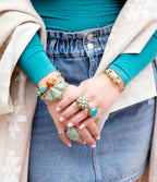 Barse Jewelry Maltese Blue Turquoise Golden Cuff Bracelet