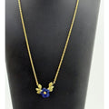 Michael Michaud Blue Violet Flower Bar Pendant Necklace