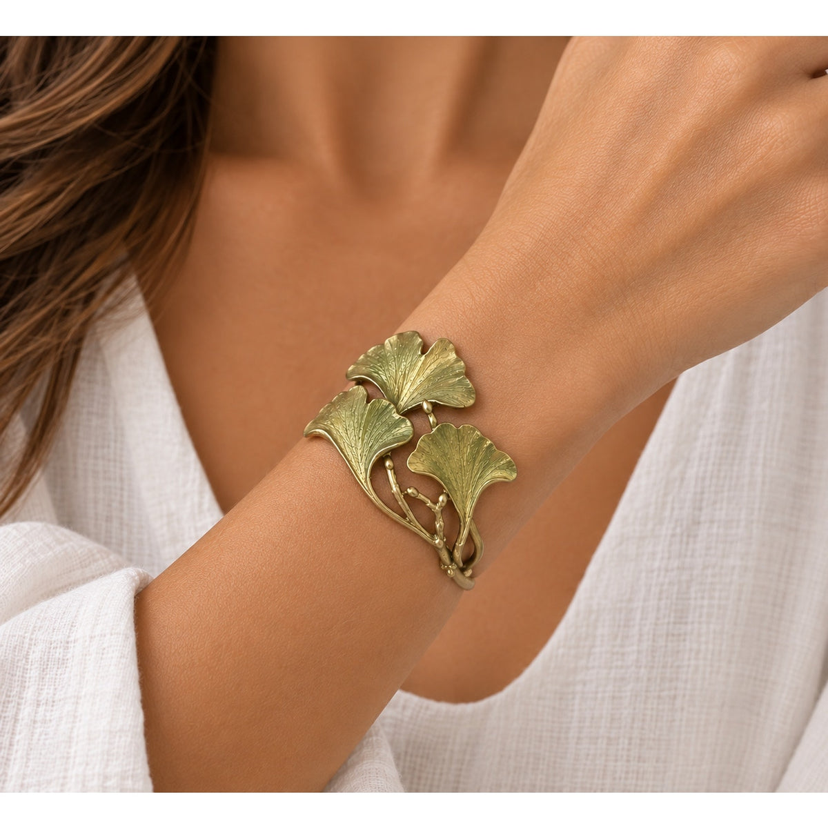 Michael Michaud Ginkgo Adjustable Cuff Bracelet - Sarasotabydesign