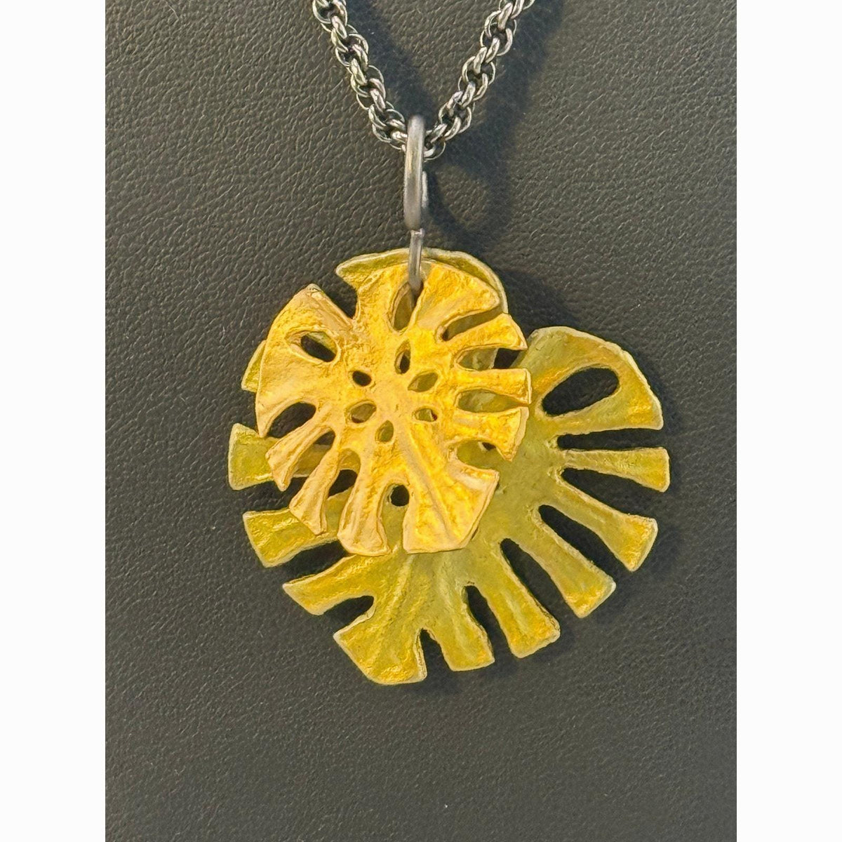 Michael Michaud Layered Monstera Plant Long Pendant Necklace - Sarasotabydesign