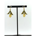 Michael Michaud Lemon Drop Dangle Leaf Wire Earrings - Sarasotabydesign