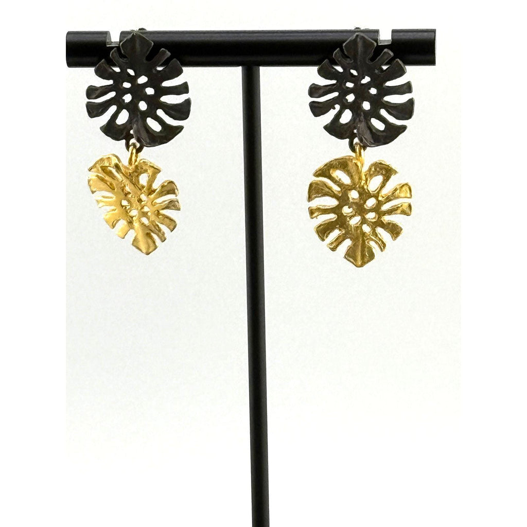 Michael Michaud Monstera Dainty Post Earrings - Sarasotabydesign