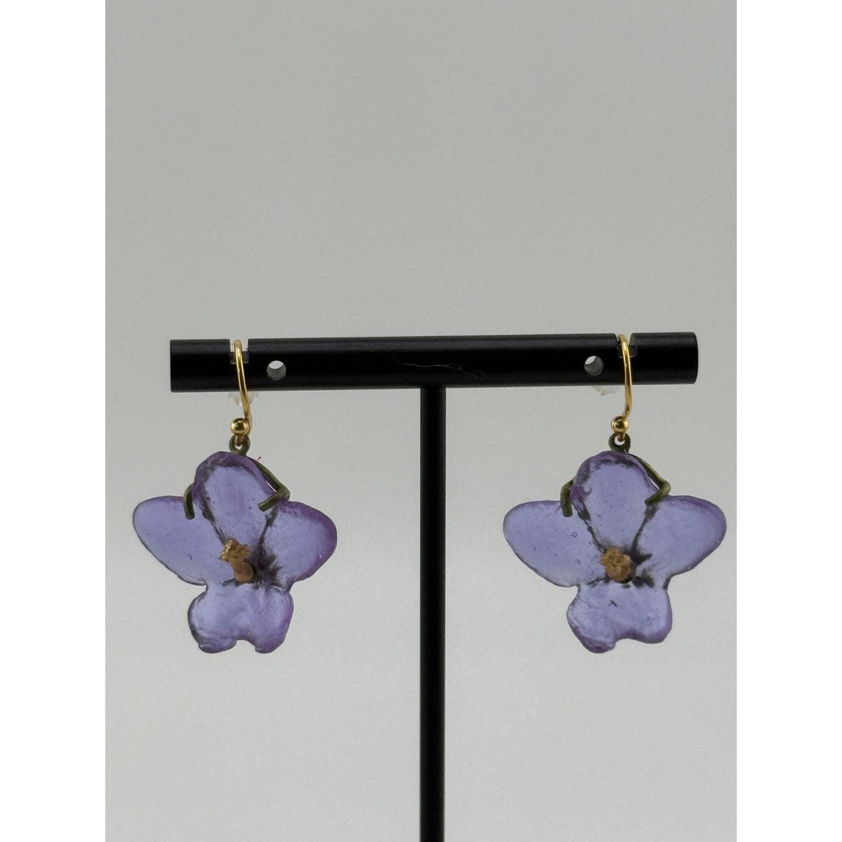 Michael Michaud Purple African Violet Wire Earrings - Sarasotabydesign