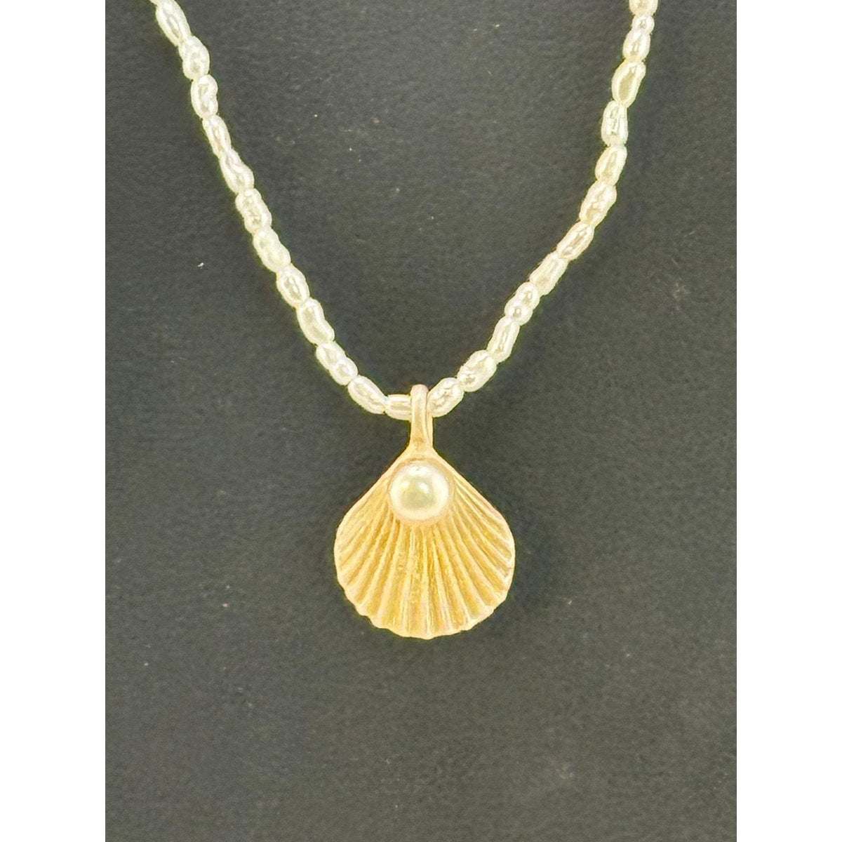 Michael Michaud Sea Scallop Pendant on Fresh Water Pearl Necklace - Sarasotabydesign