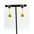 Michael Vincent Michaud 18K Gold Plated Dainty Mosaic Post Earrings - Sarasotabydesign