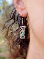 Alison Morse Mini Jellyfish Earrings in Sterling Silver with Turquoise Beads and Hypoallergenic Niobium Earwires