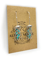 Alison Morse Mini Jellyfish Earrings in Sterling Silver with Turquoise Beads and Hypoallergenic Niobium Earwires