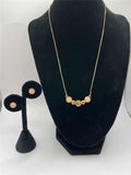 Rose and Crystal Quartz Necklace and Earrings Set