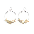 Alison Morse Moon Phase Hoop Earrings in Sterling Silver and Brass
