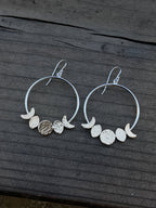 Alison Morse Moon Phase Hoop Earrings in Sterling Silver and Brass