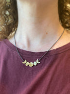 Alison Morse Moon Phase Necklace in Oxidized Sterling Silver and Brass