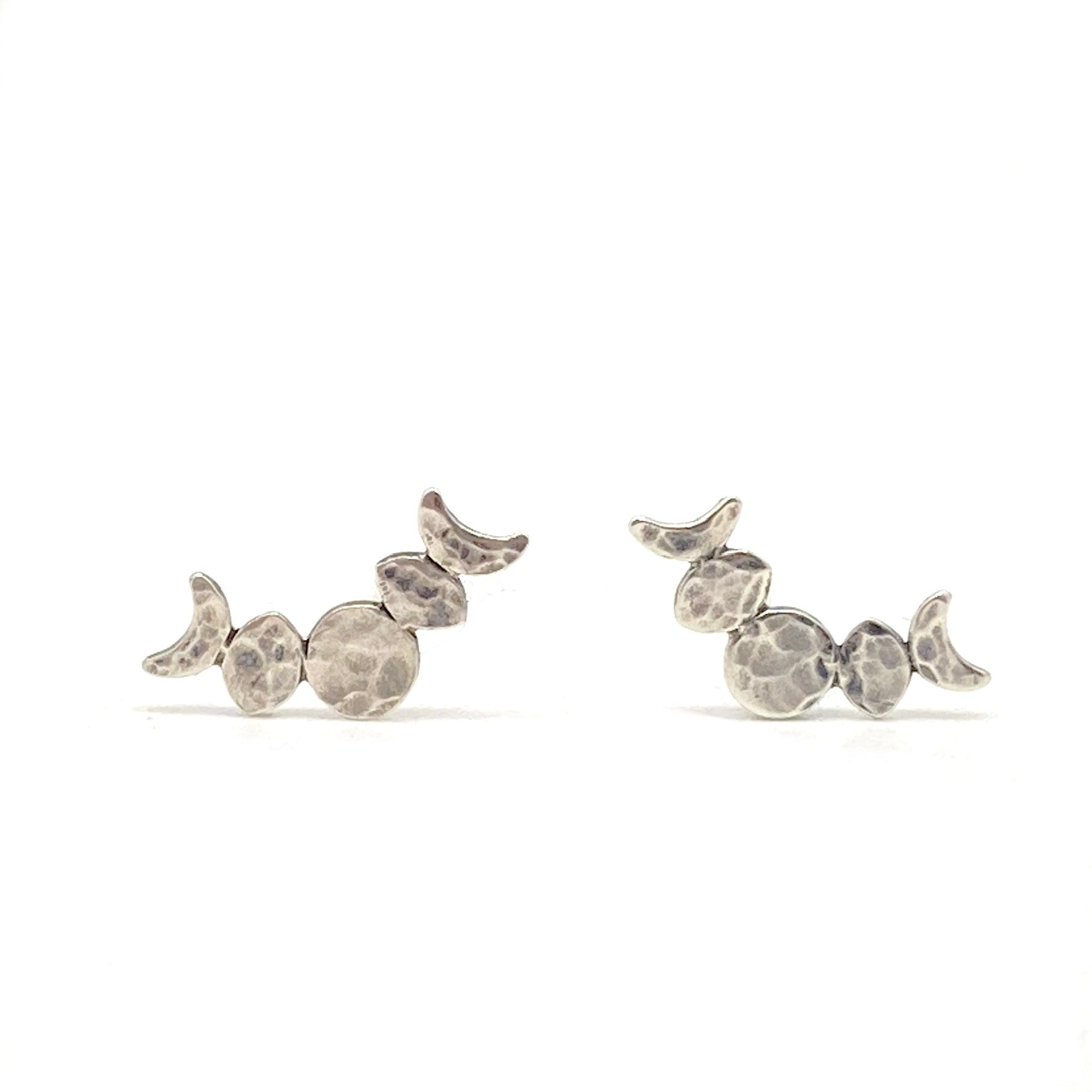Alison Morse Moon Phase Stud Earrings in Sterling Silver