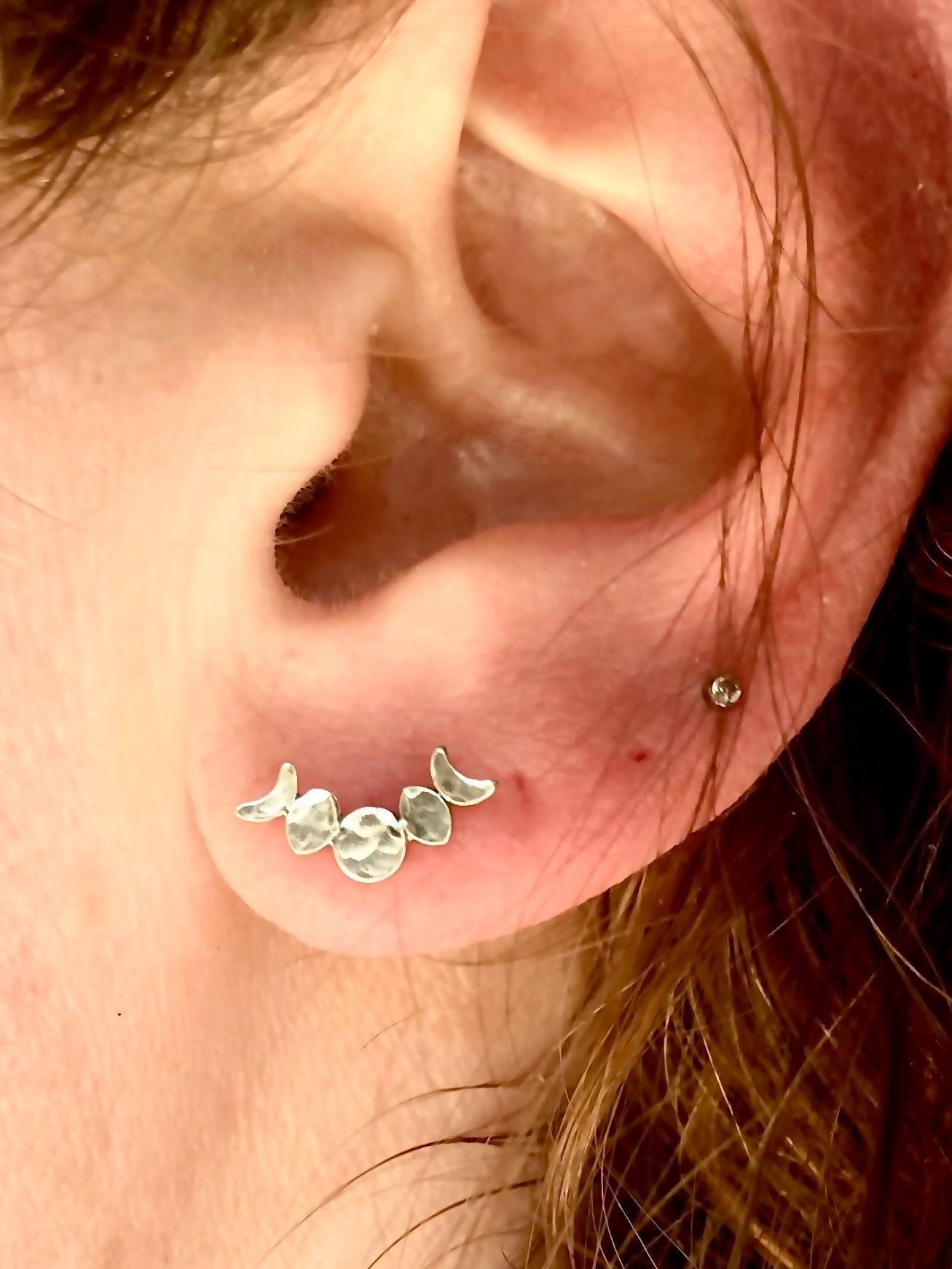 Alison Morse Moon Phase Stud Earrings in Sterling Silver