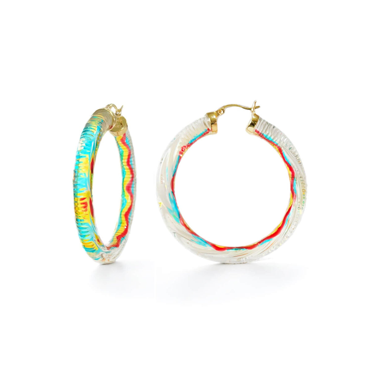 Gold & Honey Ombre Painted INSTYLE Lucite Hoop Earrings