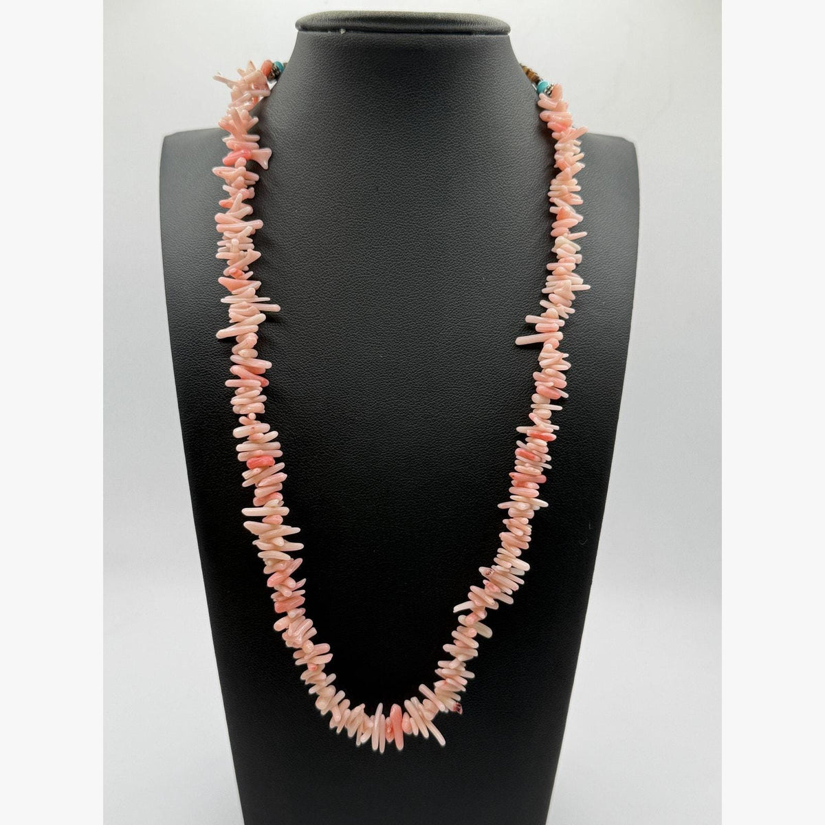 Native American Pink Coral, Turquoise, Seashell Necklace - Sarasotabydesign