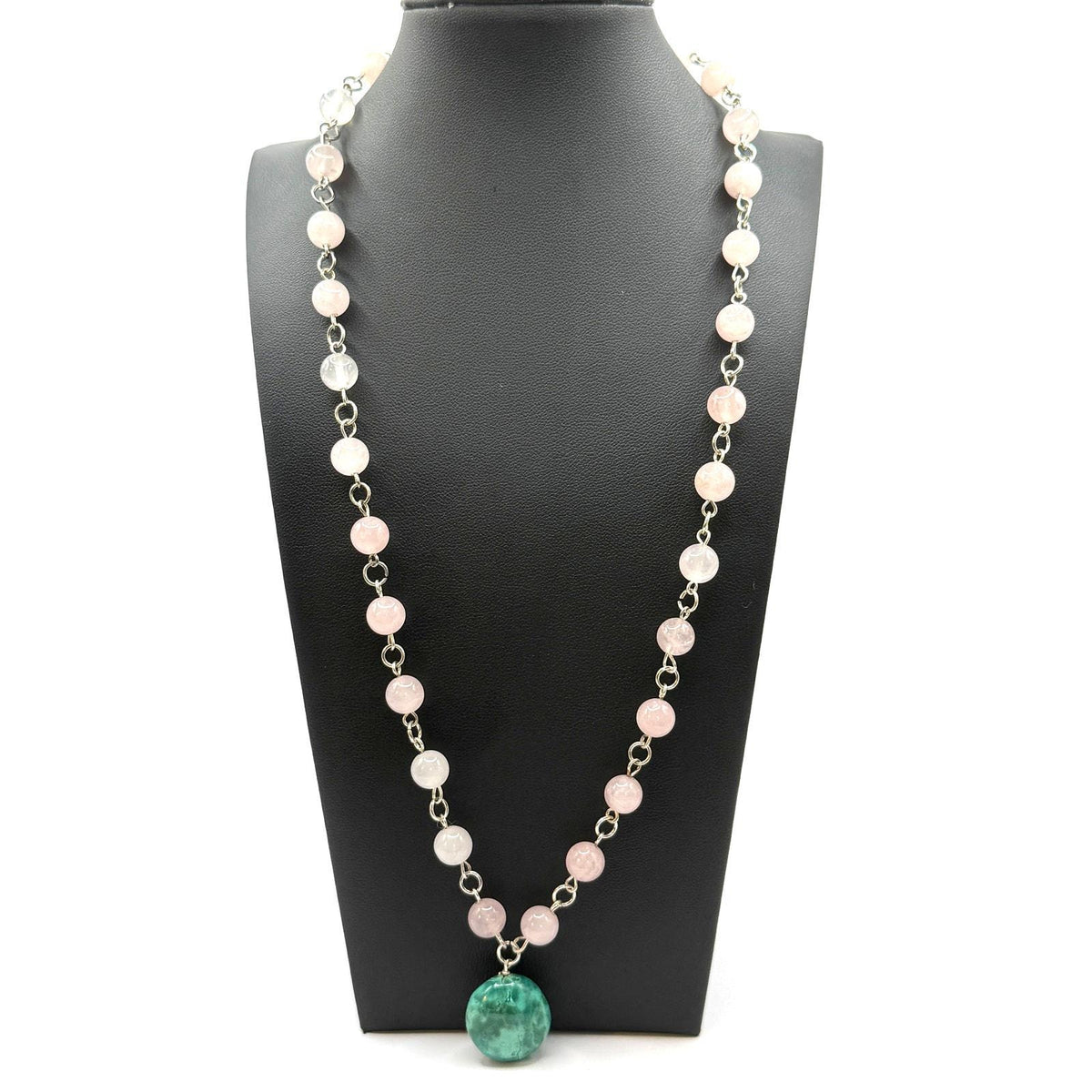 Native American Rose Quartz, Turquoise Necklace - Sarasotabydesign