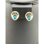 Native American Sterling Silver Turquoise Bear Claw Set - Sarasotabydesign