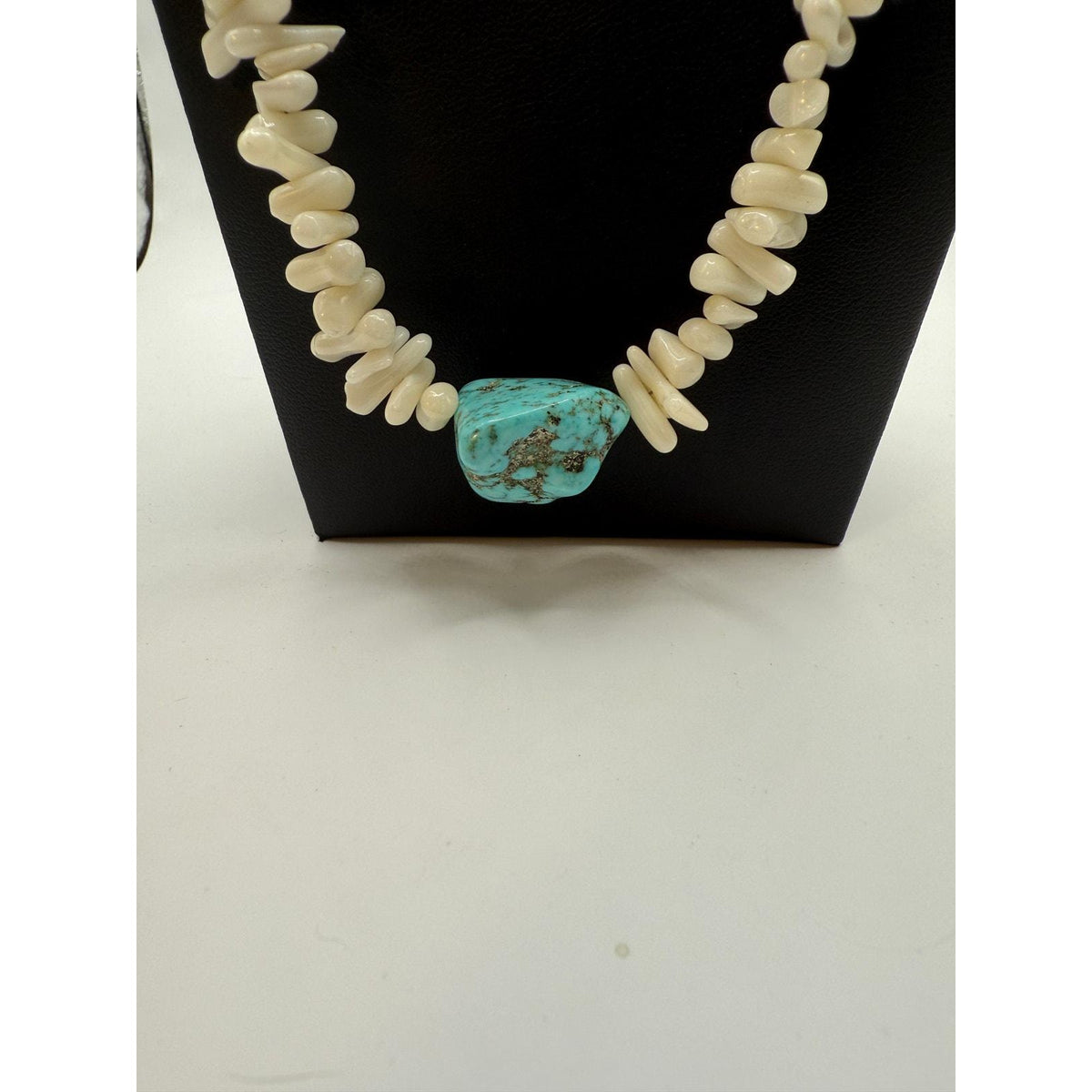 Native American White Coral, Turquoise, Seashell Necklace - Sarasotabydesign