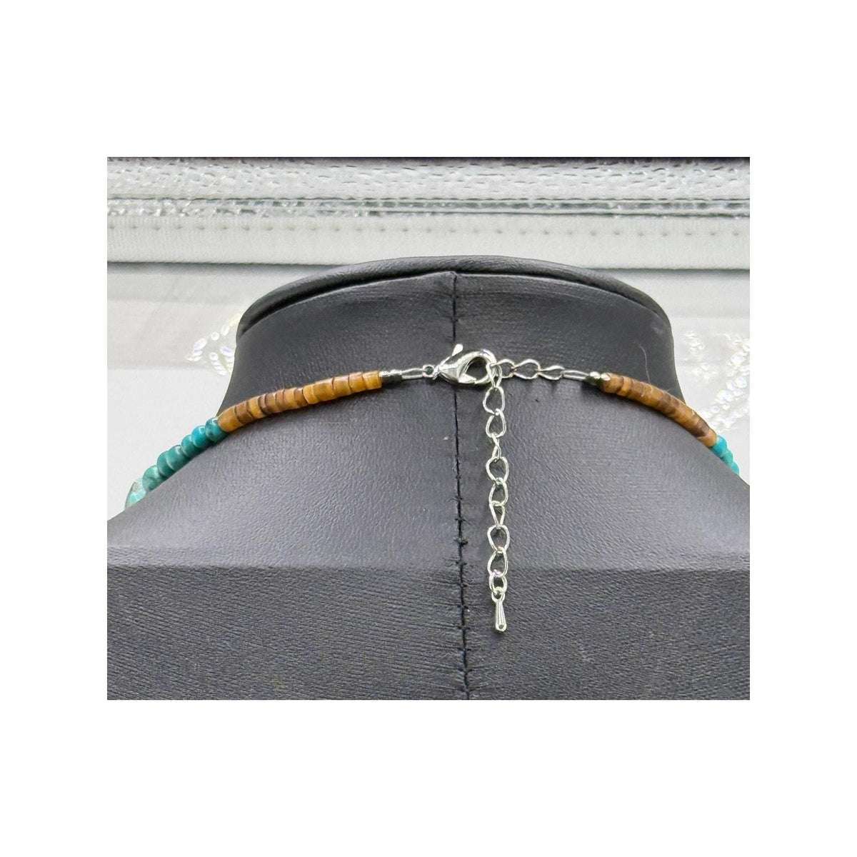 Natural Hubei Turquoise Necklace Native American Handmade - Sarasotabydesign