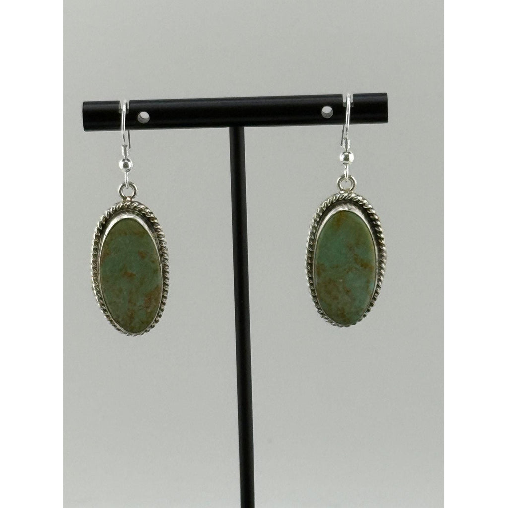 Navajo Byron Begay Handmade Sterling Silver Sonoran Turquoise Dangle Earrings - Sarasotabydesign