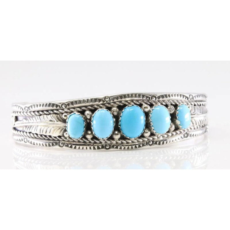 Navajo Harrison and Betty Begay Turquoise Sterling Bracelet - Sarasotabydesign
