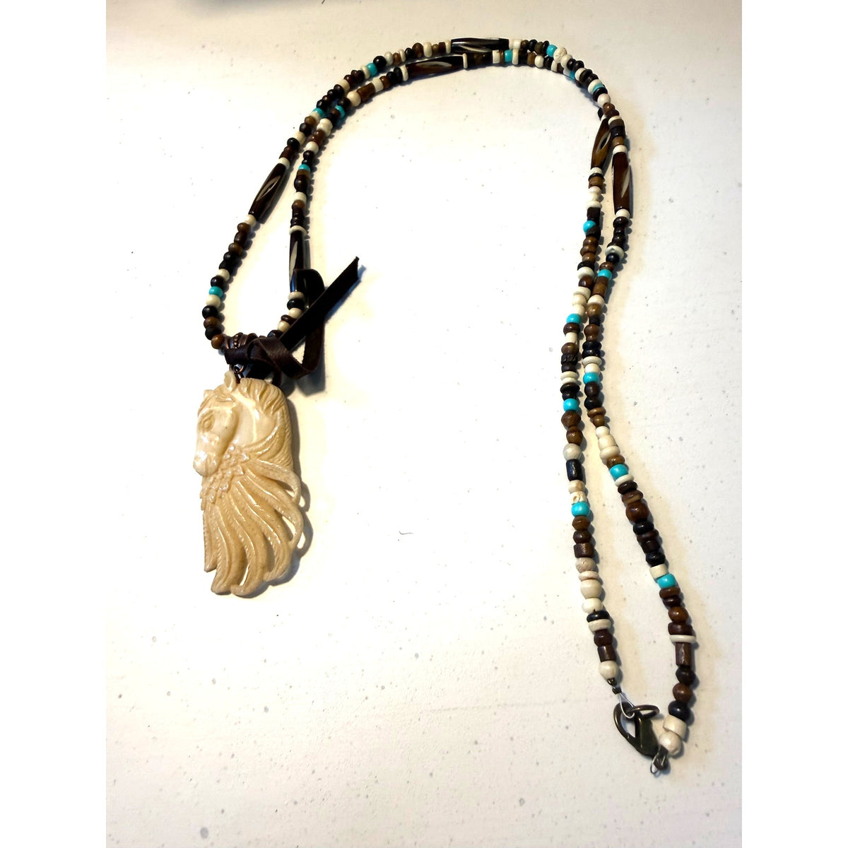 Navajo Mary W Roanhorse 'Spirit Horse'- 33" Necklace - Sarasotabydesign