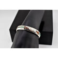 Navajo Turquoise and Coral Bracelet Marked Gilbert Ortega Shops