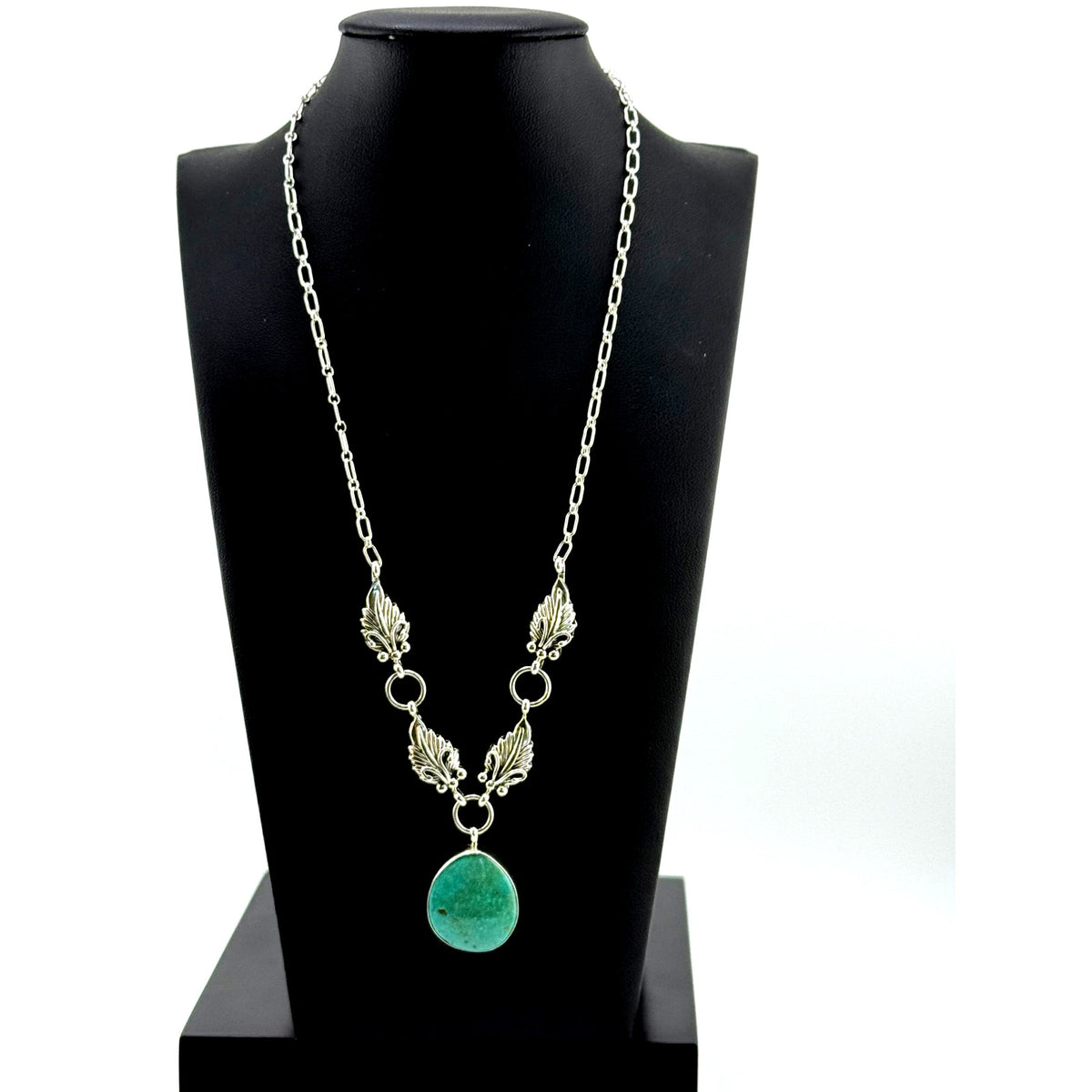Navajo Verley Betone Sterling Turquoise Pendant Necklace