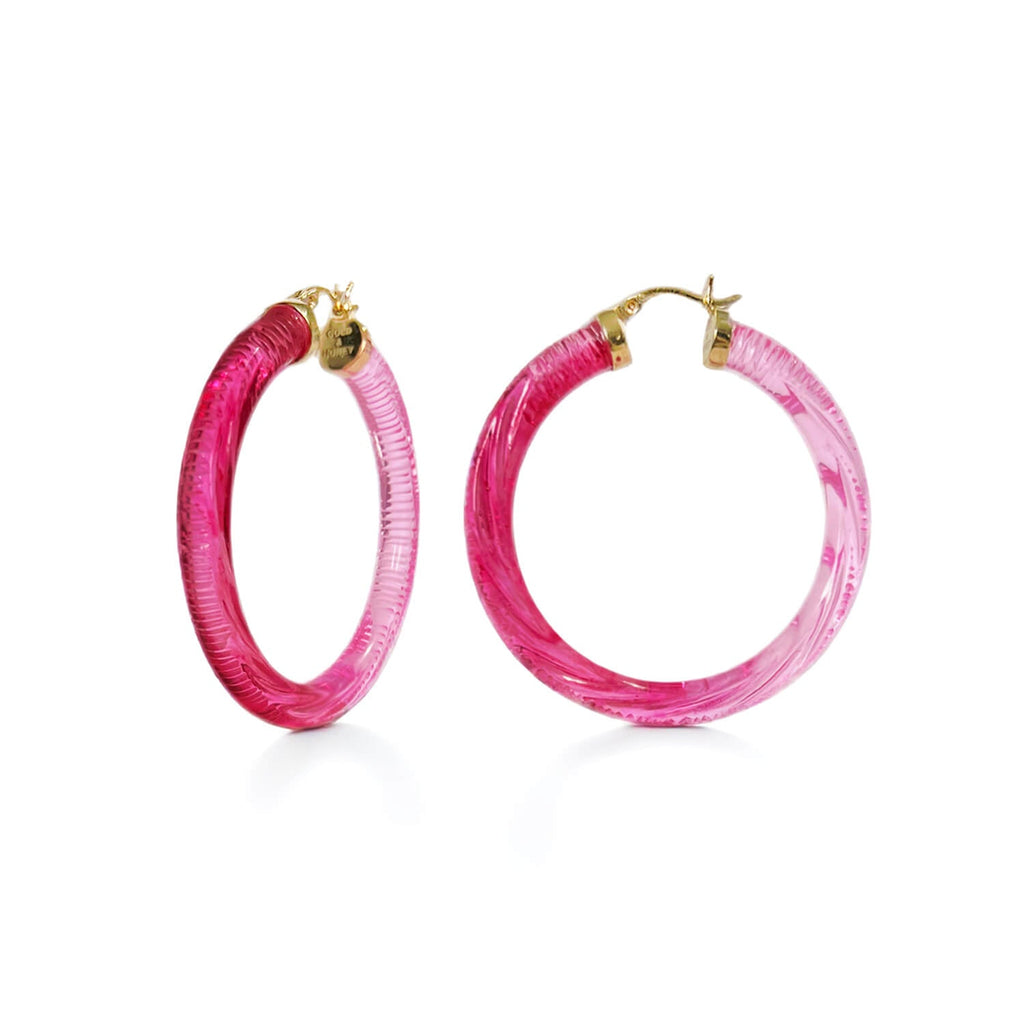 Gold & Honey Ombre Painted INSTYLE Lucite Hoop Earrings