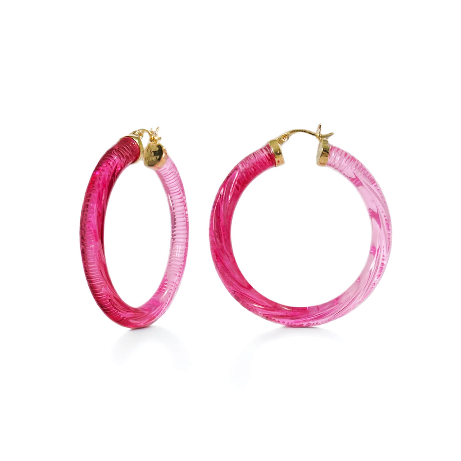 Gold & Honey Ombre Painted INSTYLE Lucite Hoop Earrings
