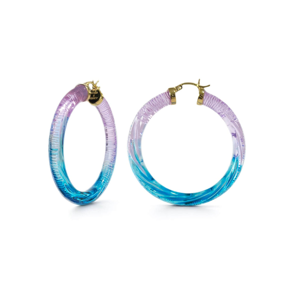 Gold & Honey Ombre Painted INSTYLE Lucite Hoop Earrings
