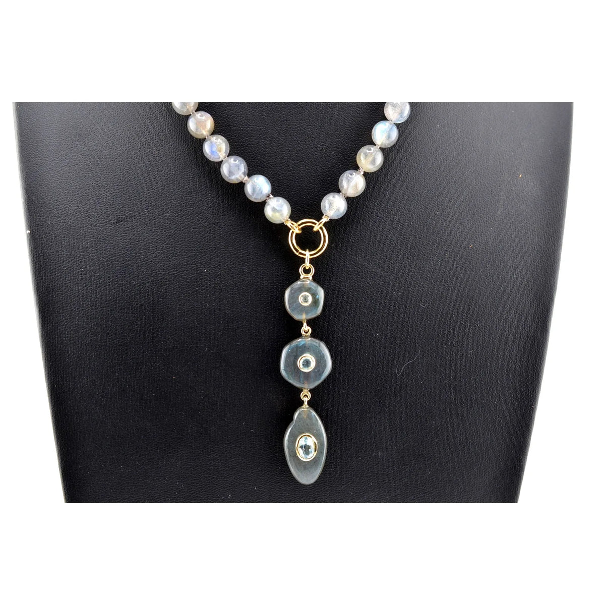 Rachel Reinhardt Labradorite 14K Vermeil Triple Drop Necklace