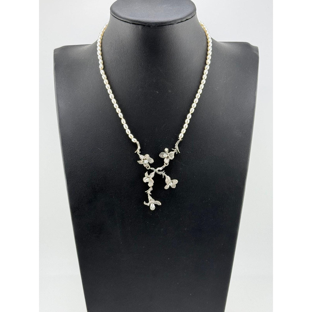 Rare Vintage Michael Michaud Dogwood Sprig Necklace - 16.5" - Sarasotabydesign