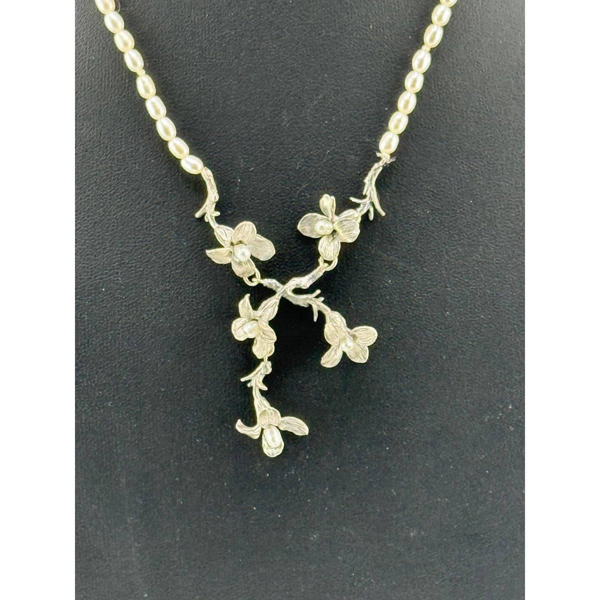 Rare Vintage Michael Michaud Dogwood Sprig Necklace - 16.5" - Sarasotabydesign