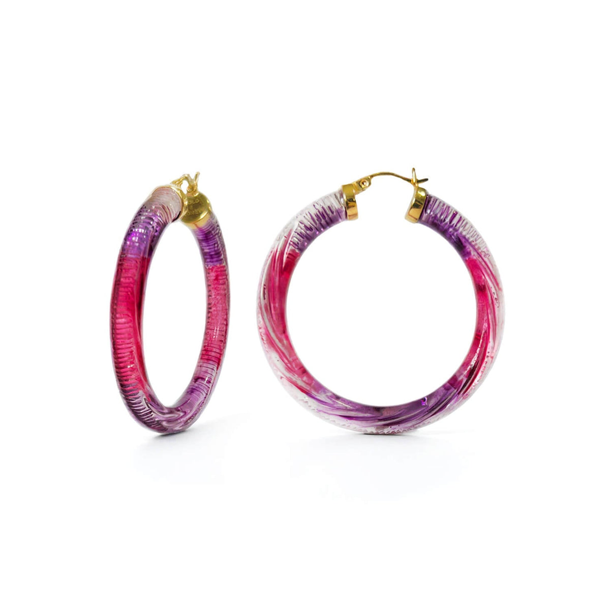 Gold & Honey Ombre Painted INSTYLE Lucite Hoop Earrings