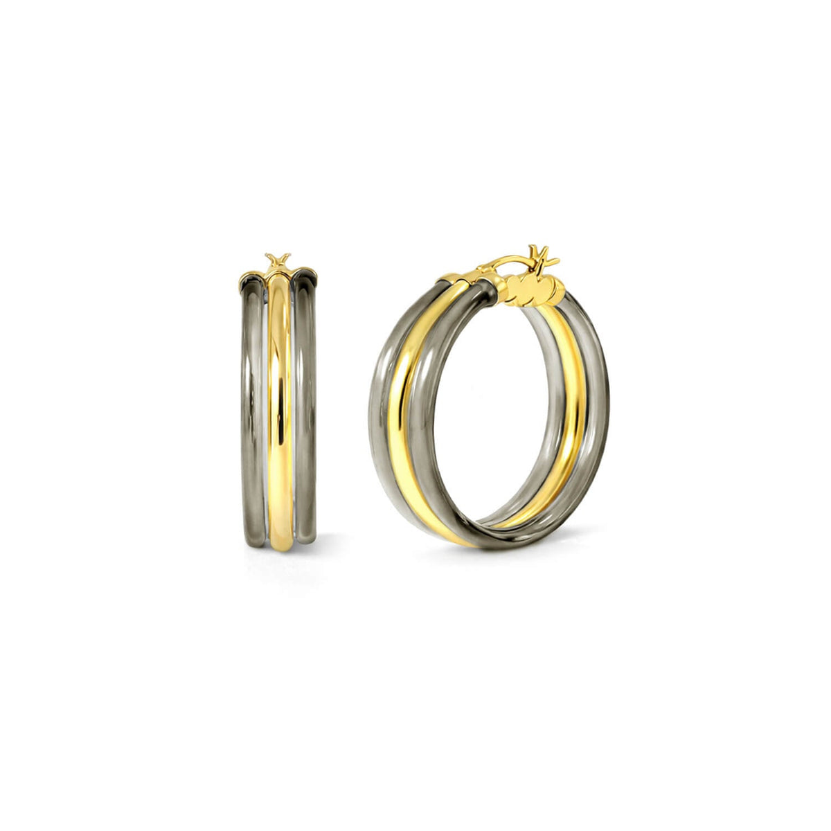 Gold & Honey Ridge Lucite Hoop Earrings