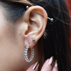 Gold & Honey Painted Mini Rope Lucite Hoop Earrings