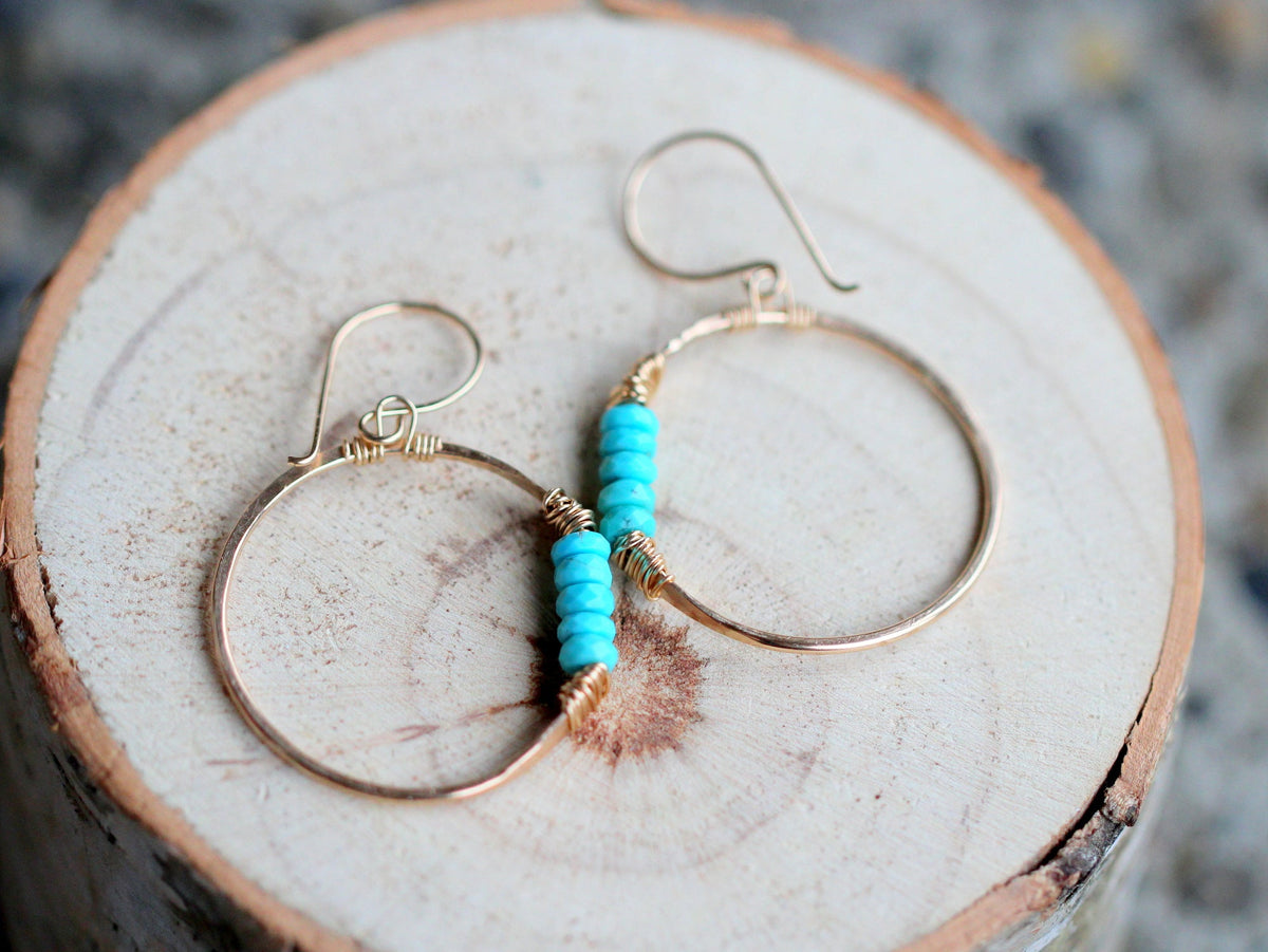 Saressa Designs Argonaut Hoops - Turquoise ( As seen on Firefly Lane ) - Sarasotabydesign