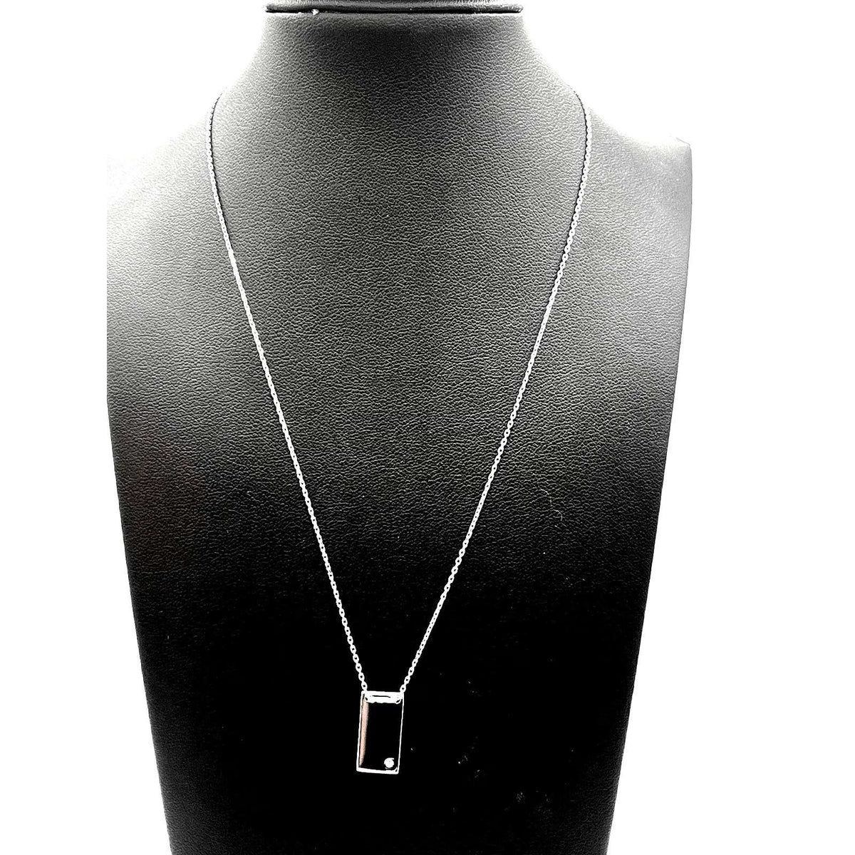 Silpada 925 Sterling Silver 'Shine Bright' Rectangular CZ Necklace