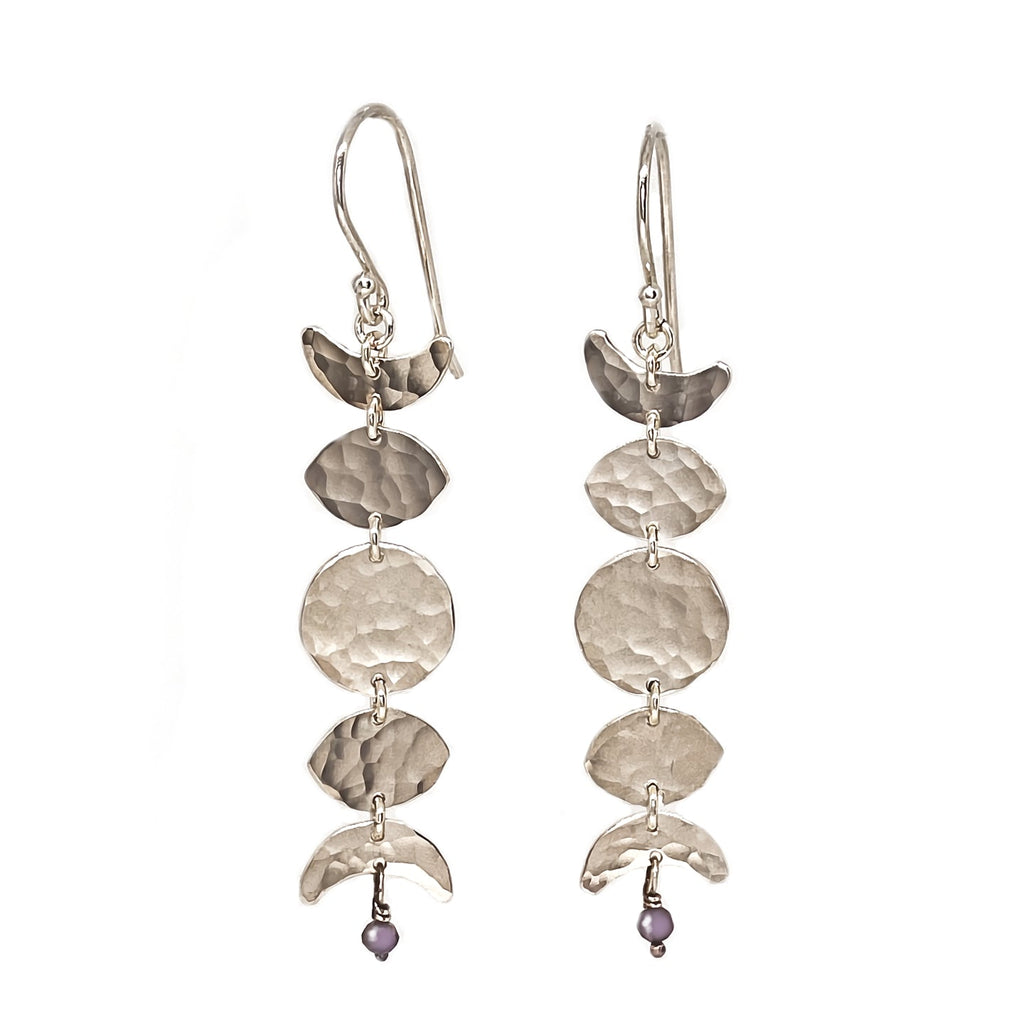 Alison Morse Moon Phase Earrings in Sterling Silver