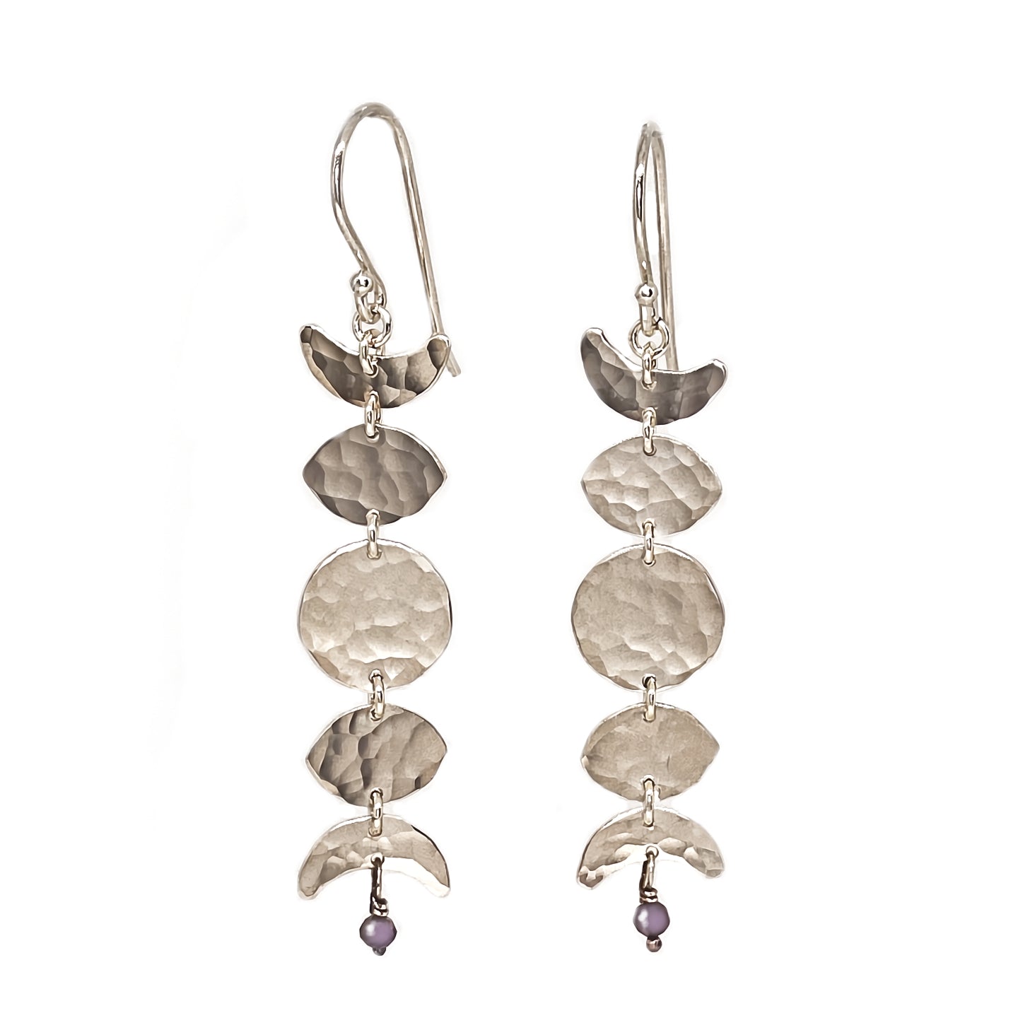Alison Morse Moon Phase Earrings in Sterling Silver