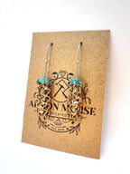 Alison Morse Mini Green Jellyfish Earrings with White Pearls and Hypoallergenic Niobium Earwires