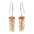 Alison Morse Mini Red Copper Jellyfish Earrings with White Pearls and Hypoallergenic Niobium Earwires