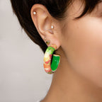 Gold & Honey Sour Illusion Hoop Earrings