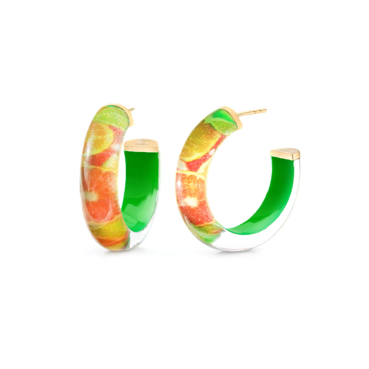 Gold & Honey Sour Illusion Hoop Earrings