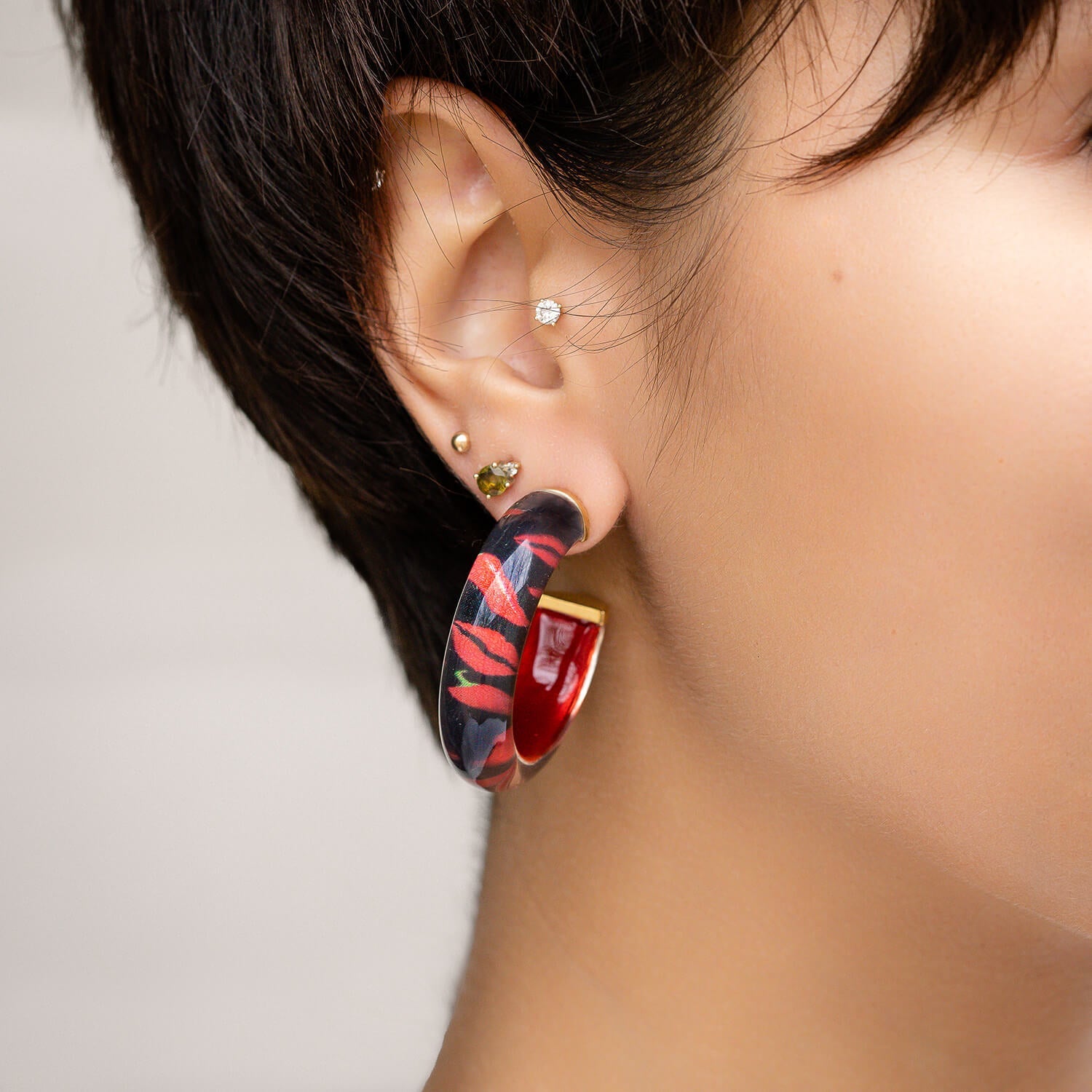 Gold & Honey Feeling Spicy Illusion Hoop Earrings
