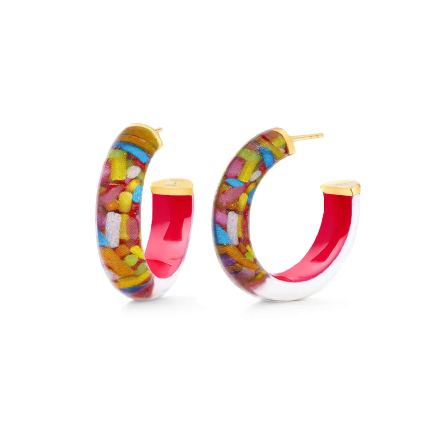 Gold & Honey Sprinkles Illusion Hoop Earrings
